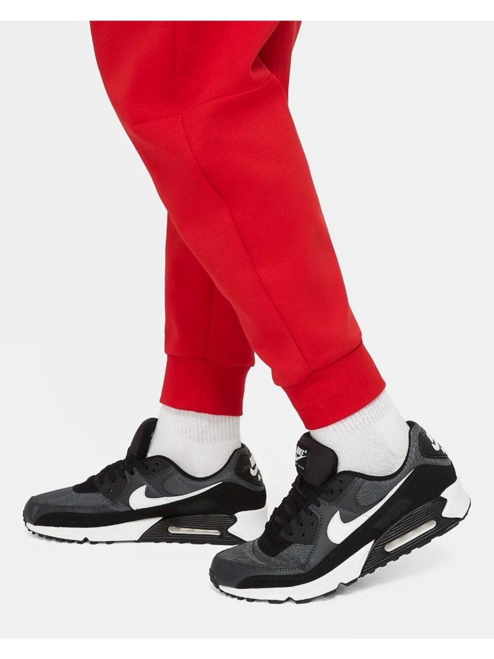 Nike Men's Sportswear Tech Fleece Jogger Red Black Size XL NEW! - Picture 2 of 5